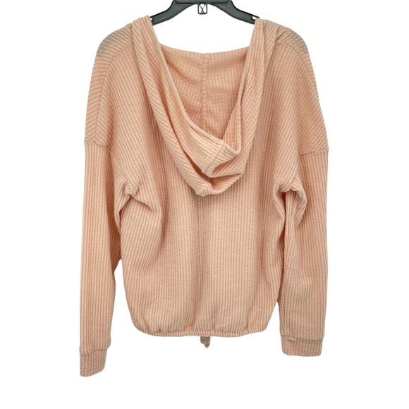 GibsonLook Waffle Weave Hoodie In Dusty Peach Size Medium - Picture 3 of 11